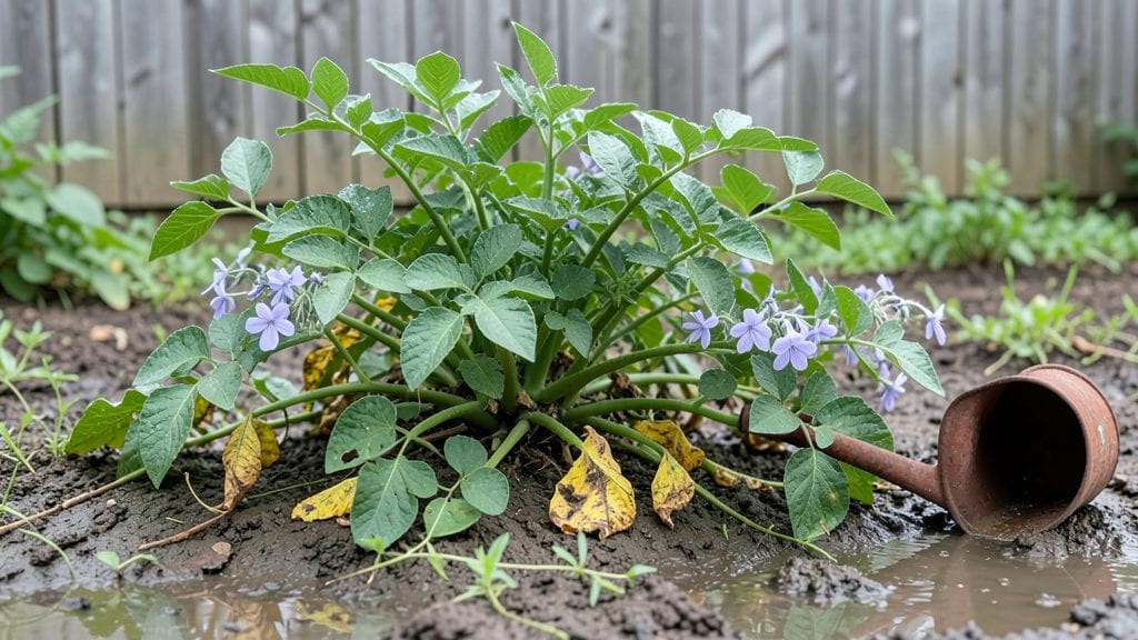 Overwatered Potato Plant Rescue: Drain, Trim, and Revive in 24 Hours