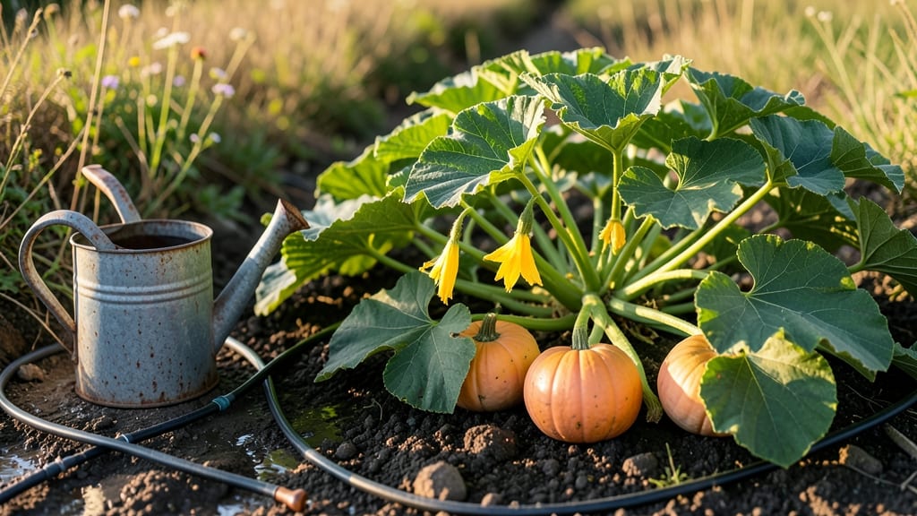 Watering Pumpkin Plants: Soil Moisture Secrets for Vines and Fruit Growth
